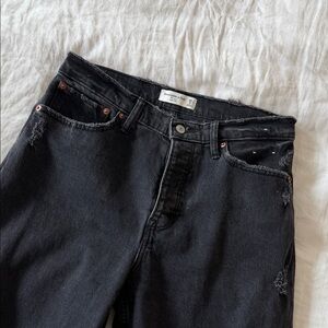 Black Distressed Jeans (the dad high rise)